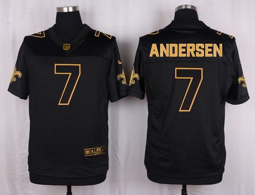 Saints #7 Morten Andersen Black Men's Stitched NFL Elite Pro Line Gold Collection Jersey