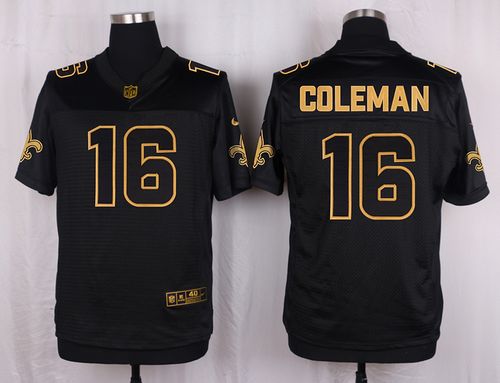 Saints #16 Brandon Coleman Black Men's Stitched NFL Elite Pro Line Gold Collection Jersey