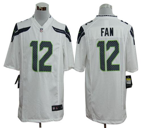 Seahawks #12 Fan White Men's Stitched NFL Game Jersey