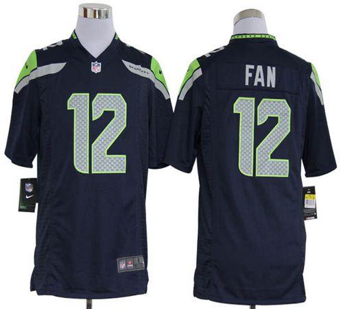 Seahawks #12 Fan Steel Blue Men's Stitched NFL Game Jersey