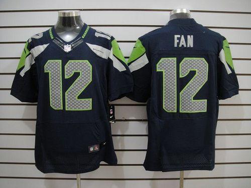 Seahawks #12 Fan Steel Blue Team Color Men's Stitched NFL Elite Jersey