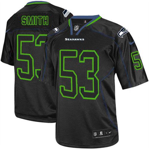 Seahawks #53 Malcolm Smith Lights Out Black Men's Stitched NFL Elite Jersey