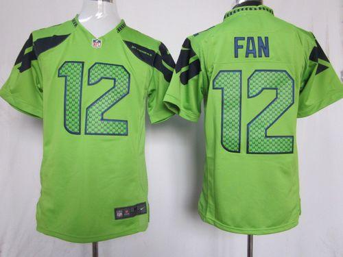 Seahawks #12 Fan Green Alternate Men's Stitched NFL Game Jersey