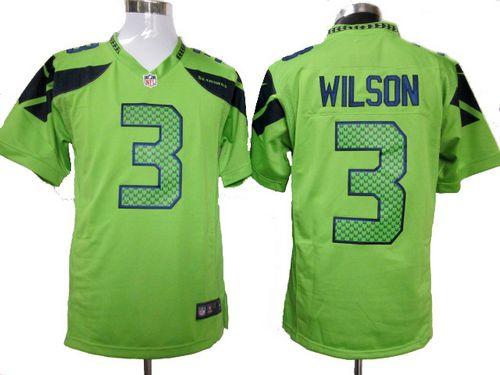 Seahawks #3 Russell Wilson Green Alternate Men's Stitched NFL Game Jersey