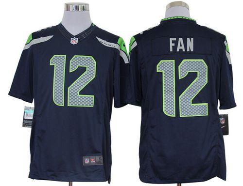 Seahawks #12 Fan Steel Blue Team Color Men's Stitched NFL Limited Jersey
