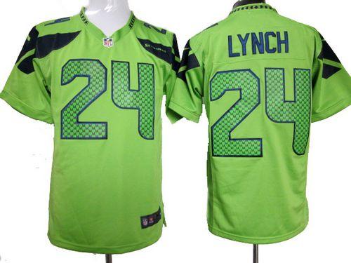 Seahawks #24 Marshawn Lynch Green Alternate Men's Stitched NFL Game Jersey