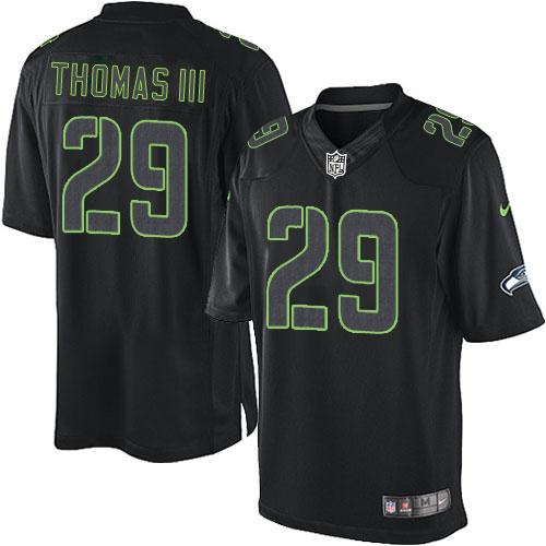 Seahawks #29 Earl Thomas III Black Men's Stitched NFL Impact Limited Jersey