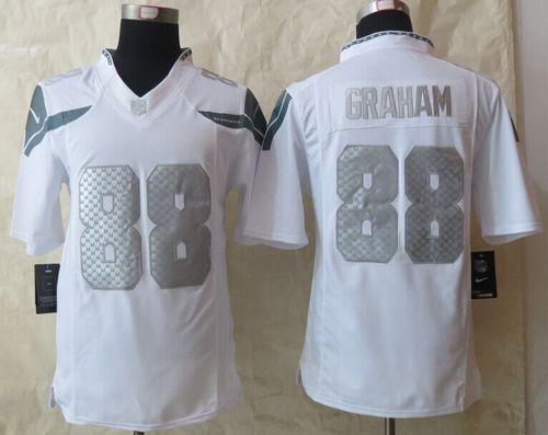 Seahawks #88 Jimmy Graham White Men's Stitched NFL Limited Platinum Jersey
