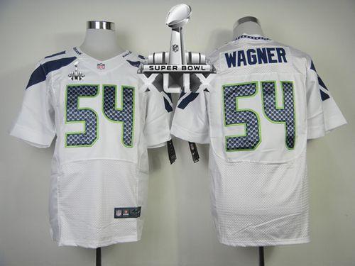 Seahawks #54 Bobby Wagner White Super Bowl XLIX Men's Stitched NFL Elite Jersey