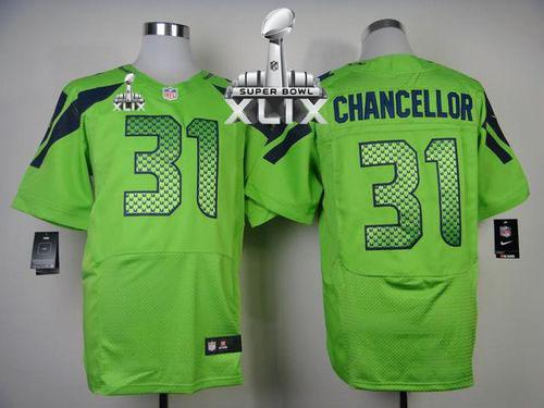 Seahawks #31 Kam Chancellor Green Alternate Super Bowl XLIX Men's Stitched NFL Elite Jersey