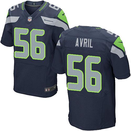 Seahawks #56 Cliff Avril Steel Blue Team Color Men's Stitched NFL Elite Jersey