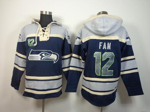 Seahawks #12 Fan Navy Blue Sawyer Hooded Sweatshirt NFL Hoodie