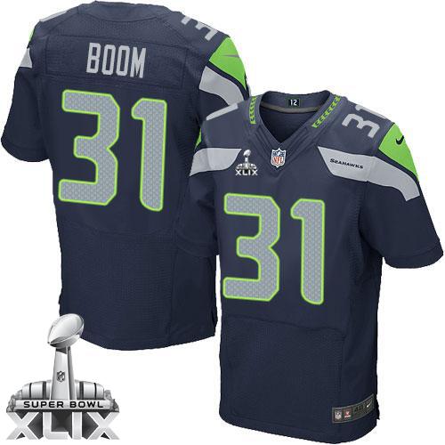Seahawks #31 Kam Chancellor Steel Blue Team Color Super Bowl XLIX Men's Stitched NFL Legion of Boom Elite Jersey