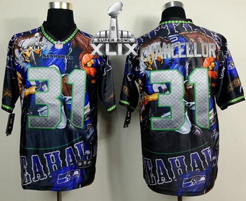 Seahawks #31 Kam Chancellor Team Color Super Bowl XLIX Men's Stitched NFL Elite Fanatical Version Jersey