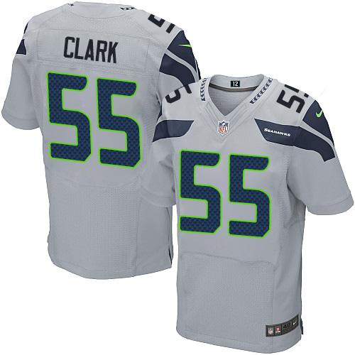 Seahawks #55 Frank Clark Grey Alternate Men's Stitched NFL Elite Jersey