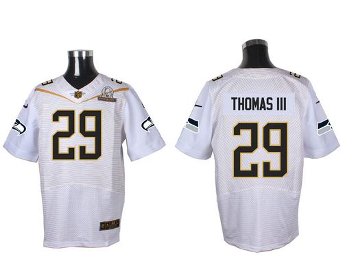 Seahawks #29 Earl Thomas III White 2016 Pro Bowl Men's Stitched NFL Elite Jersey