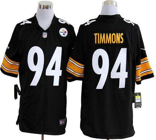 Steelers #94 Lawrence Timmons Black Team Color Men's Stitched NFL Game Jersey