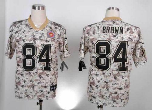 Steelers #84 Antonio Brown Camo Men's Stitched NFL Elite USMC Jersey