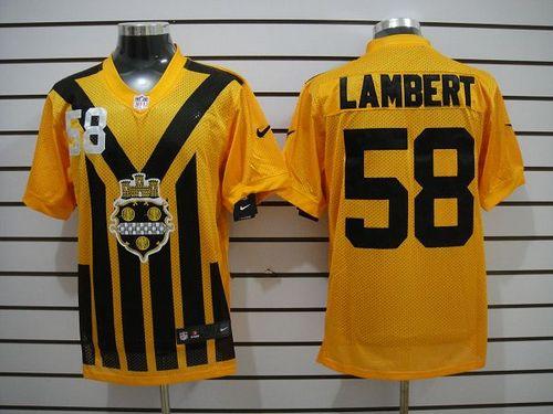 Steelers #58 Jack Lambert Gold 1933s Throwback Men's Stitched NFL Elite Jersey