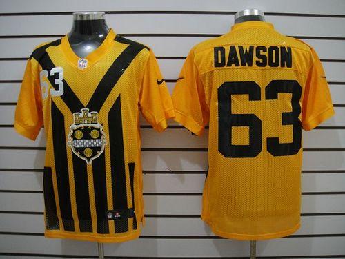 Steelers #63 Dermontti Dawson Gold 1933s Throwback Men's Stitched NFL Elite Jersey