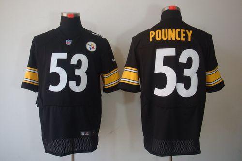 Steelers #53 Maurkice Pouncey Black Men's Stitched NFL Elite Jersey