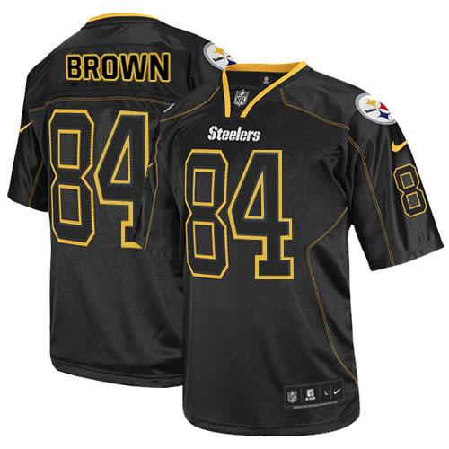 Steelers #84 Antonio Brown Lights Out Black Men's Stitched NFL Elite Jersey