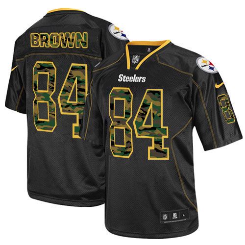Steelers #84 Antonio Brown Black Men's Stitched NFL Elite Camo Fashion Jersey