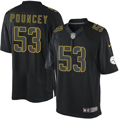 Steelers #53 Maurkice Pouncey Black Men's Stitched NFL Impact Limited Jersey