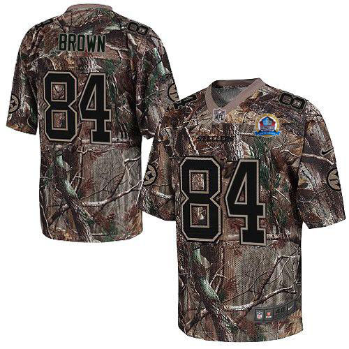 Steelers #84 Antonio Brown Camo With Hall of Fame 50th Patch Men's Stitched NFL Realtree Elite Jersey