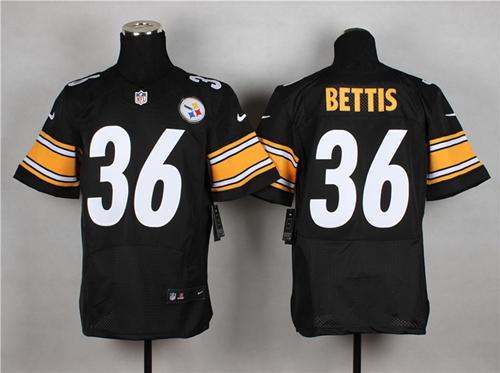 Steelers #36 Jerome Bettis Black Team Color Men's Stitched NFL Elite Jersey
