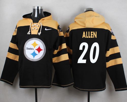 Steelers #20 Will Allen Black Player Pullover NFL Hoodie