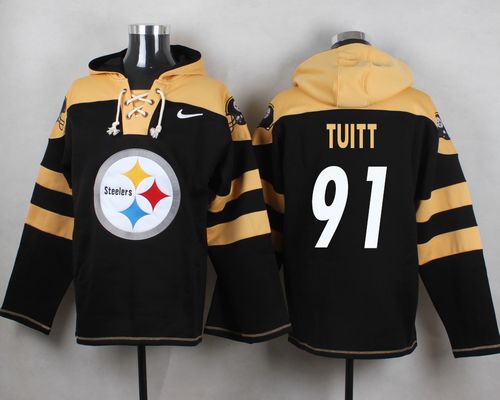 Steelers #91 Stephon Tuitt Black Player Pullover NFL Hoodie