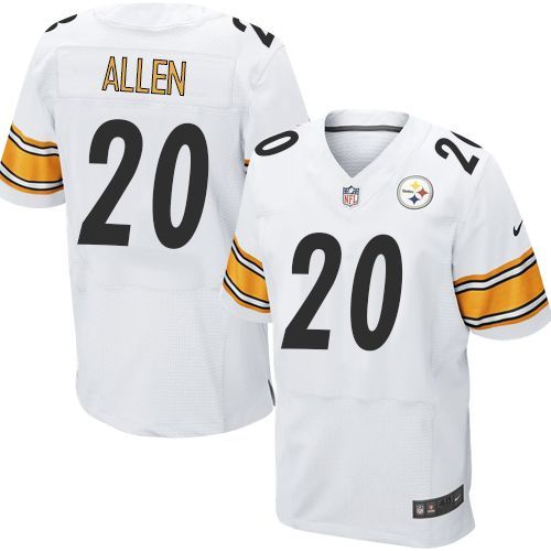 Steelers #20 Will Allen White Men's Stitched NFL Elite Jersey