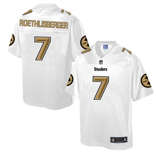 Steelers #7 Ben Roethlisberger White Men's NFL Pro Line Fashion Game Jersey