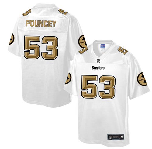 Steelers #53 Maurkice Pouncey White Men's NFL Pro Line Fashion Game Jersey