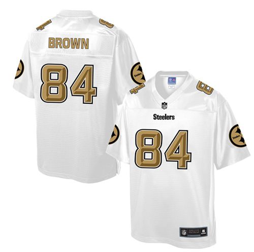 Steelers #84 Antonio Brown White Men's NFL Pro Line Fashion Game Jersey