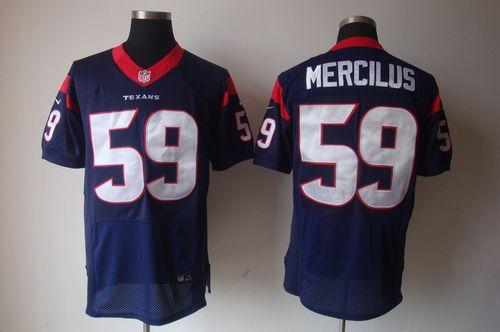 Texans #59 Whitney Mercilus Navy Blue Team Color Men's Stitched NFL Elite Jersey