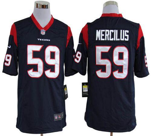 Texans #59 Whitney Mercilus Navy Blue Team Color Men's Stitched NFL Game Jersey