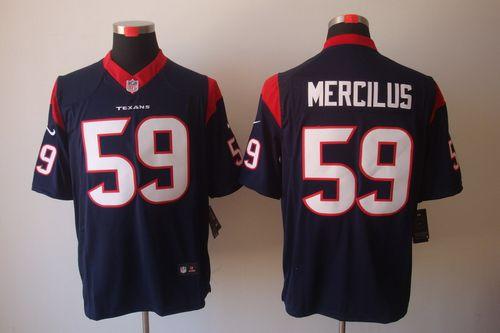 Texans #59 Whitney Mercilus Navy Blue Team Color Men's Stitched NFL Limited Jersey