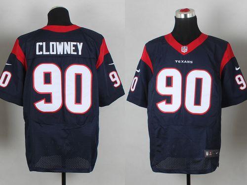 Texans #90 Jadeveon Clowney Navy Blue Team Color Men's Stitched NFL Elite Jersey