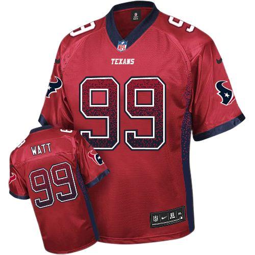 Texans #99 J.J. Watt Red Alternate Men's Stitched NFL Elite Drift Fashion Jersey
