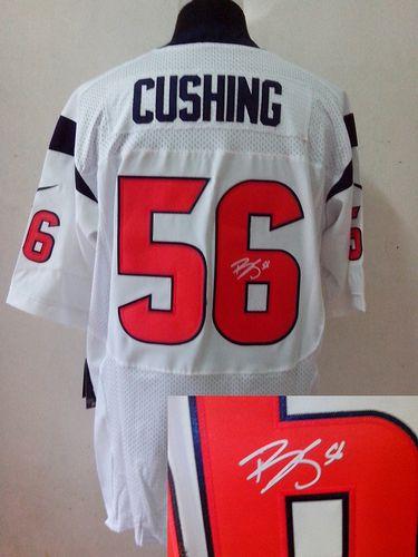 Texans #56 Brian Cushing White Men's Stitched NFL Elite Autographed Jersey