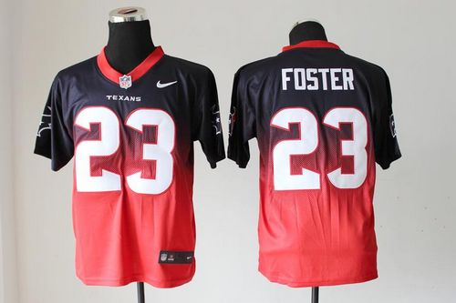 Texans #23 Arian Foster Navy Blue/Red Men's Stitched NFL Elite Fadeaway Fashion Jersey