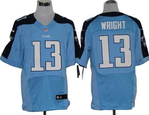 Titans #13 Kendall Wright Light Blue Team Color Men's Stitched NFL Elite Jersey