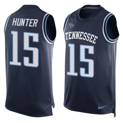 Titans #15 Justin Hunter Navy Blue Alternate Men's Stitched NFL Limited Tank Top Jersey