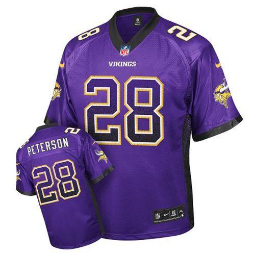 Vikings #28 Adrian Peterson Purple Team Color Men's Stitched NFL Elite Drift Fashion Jersey