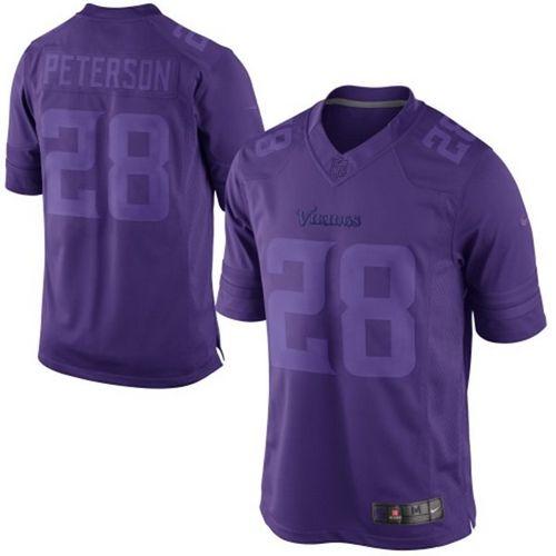 Vikings #28 Adrian Peterson Purple Men's Stitched NFL Drenched Limited Jersey