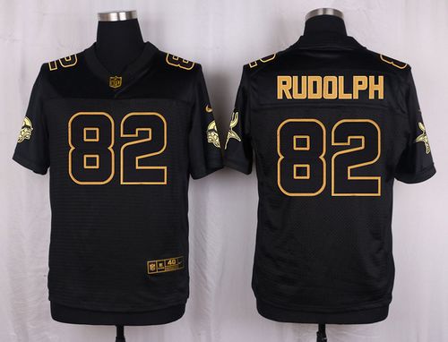 Vikings #82 Kyle Rudolph Black Men's Stitched NFL Elite Pro Line Gold Collection Jersey
