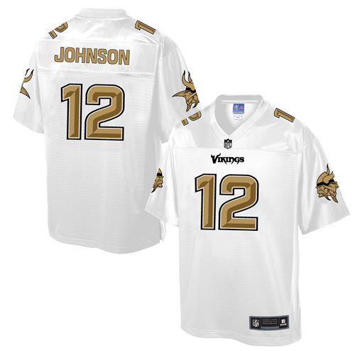 Vikings #12 Charles Johnson White Men's NFL Pro Line Fashion Game Jersey