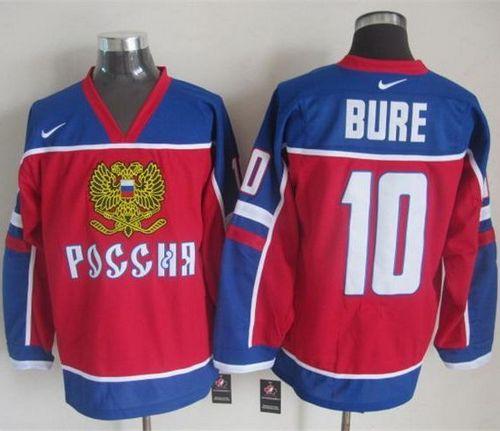 Canucks #10 Pavel Bure Red/Blue Throwback Stitched NHL Jersey